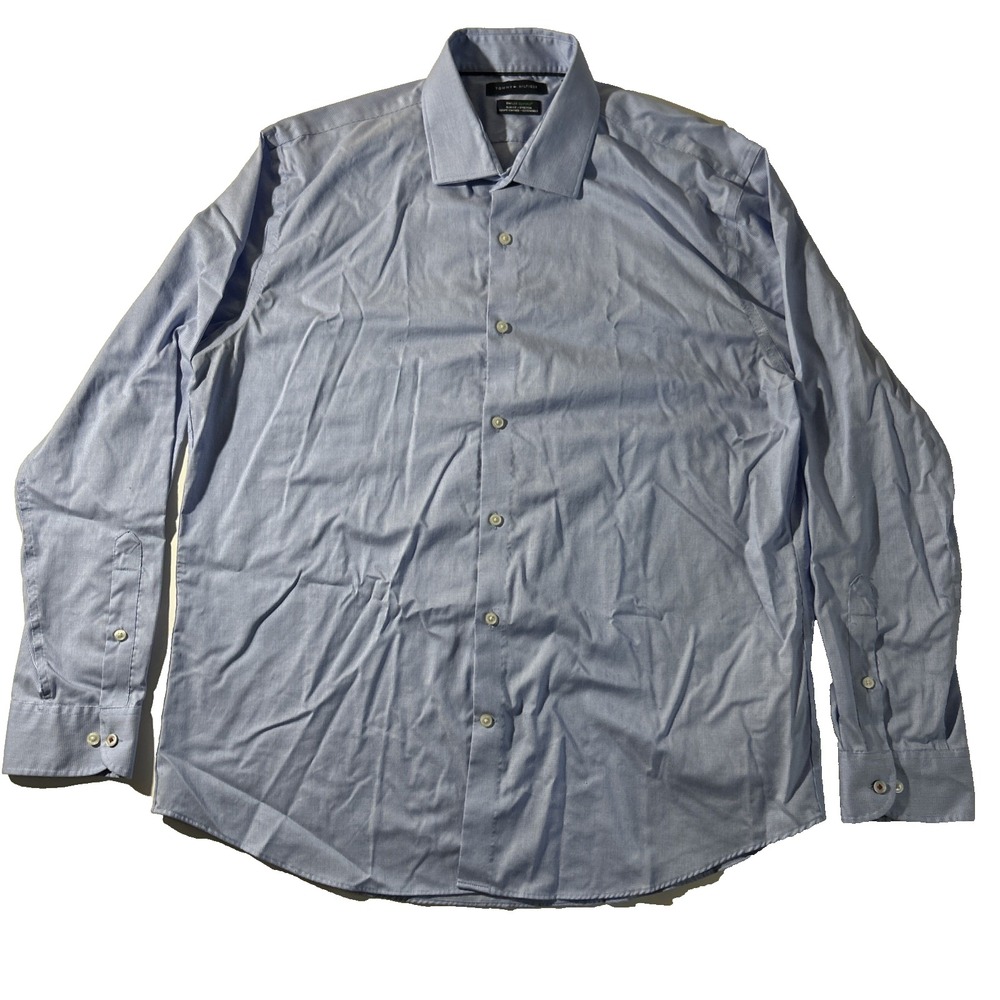 Tommy Hilfiger ThFlex Supima Slim Fit Stretch Button Down Mens 17.5 - 34/35 - XL